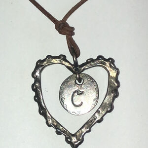 Jes MaHarry Sterling Silver Initial C I Love You Heart Pendant Necklace